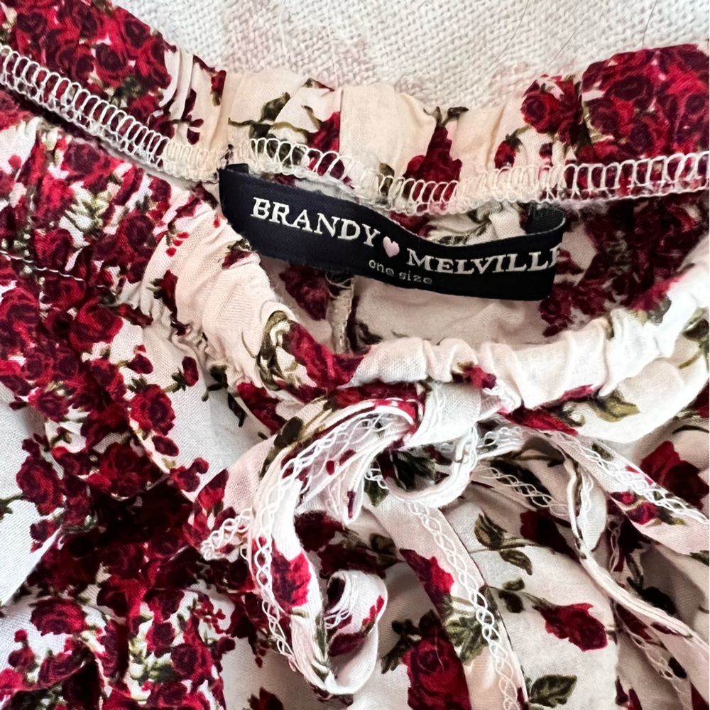Brandy Melville Roses Drawstring Shorts - Picture 4 of 4